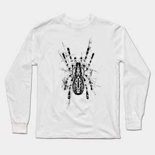 Black negative spider on web Long Sleeve T-Shirt